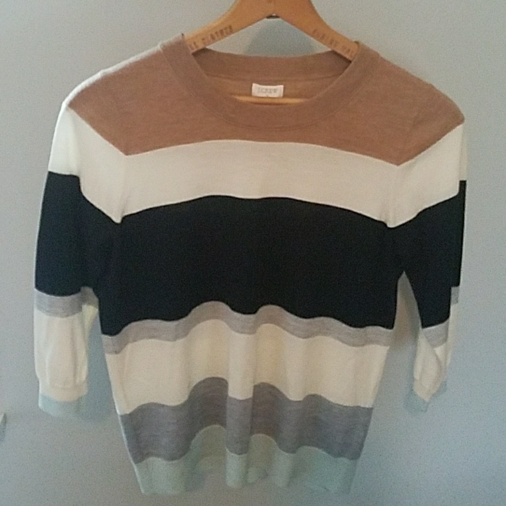 JCrew 100% merino wool, striped sweater size large